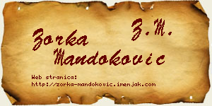 Zorka Mandoković vizit kartica